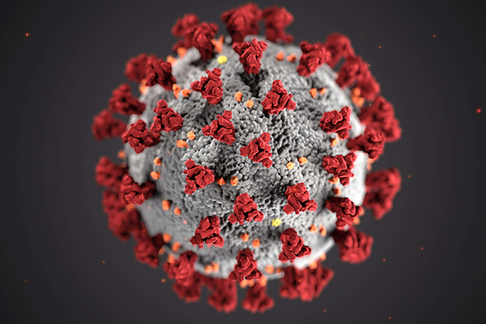 Close up of COVID-19 virus