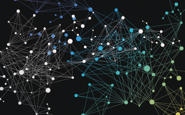 A network of points that connect altogether.