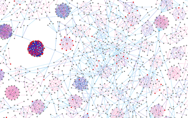 an image of a network of dots and circles