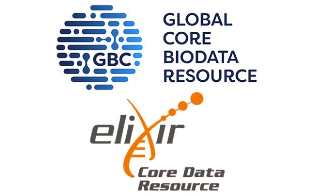 Logos of ELIXIR Core Biodata Resources & Global Biodata Coalition