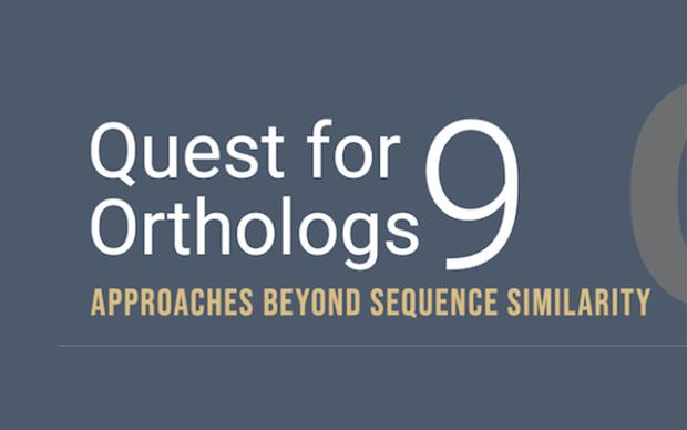 an illustration for a meeting, the 9th Quest for Orthologs 