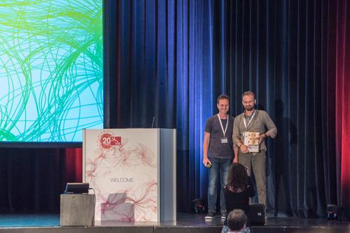 The three winners of the SIB Awards 2018, from left to right: Emma Ricart (Lightning Talk Award), Adithi Varadarajan (Lightning Talk Award) and David Dylus (Best Poster Award)