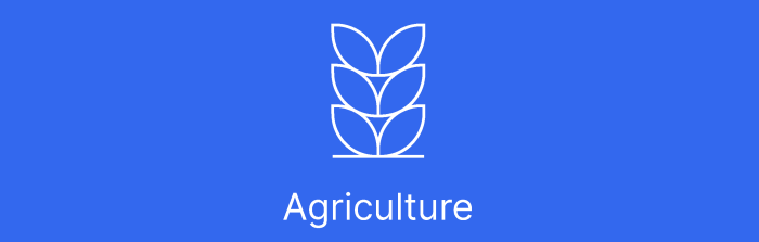 Agriculture title and pictogram