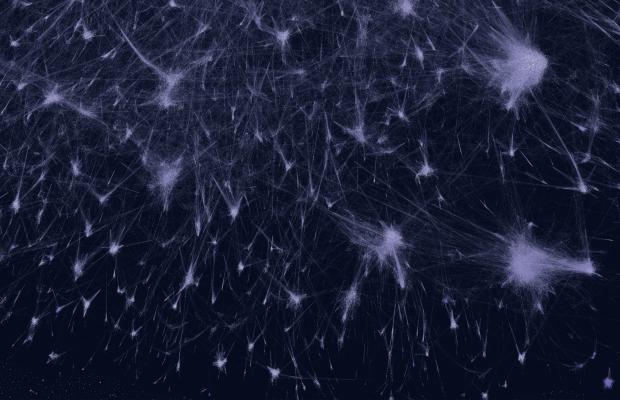 A snapshot of the interactive network “Protein Universe Atlas”