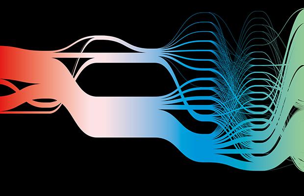 Sankey diagram showing connections between different categories of information on extracted plant chemicals, such as species, plant part and analysis method, which enables insights into previously disconnected data.