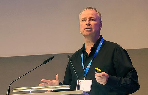 Peer Bork giving a talk at the [BC]2 Basel Computational Biology Conference