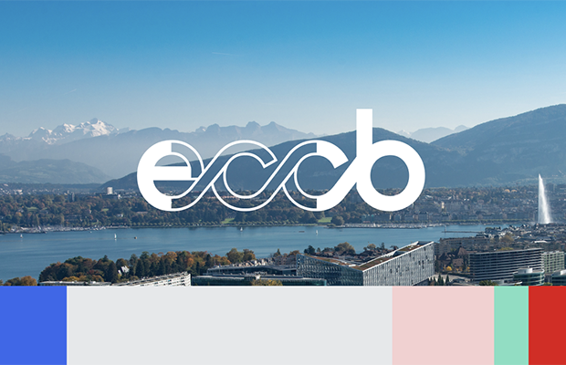 Logo ECCB with an image of Geneva in background