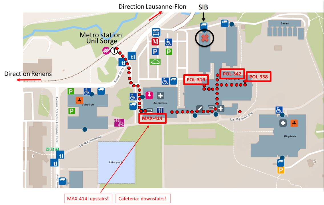 Map of UNIL-Sorge campus